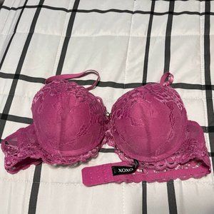 XOXO Lacey Hot Pink Push Up Bra